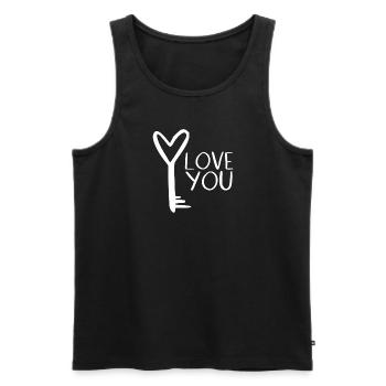 I love you - Men's Premium Organic Tank Top - black - Front - AI Model Male 178 light (178cm)