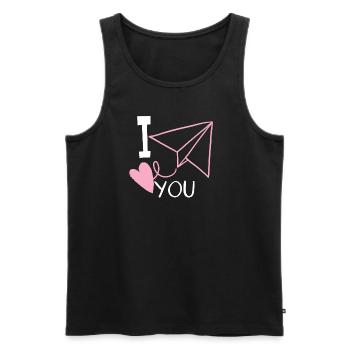 I love you - Men's Premium Organic Tank Top - black - Front - AI Model Male 178 light (178cm)