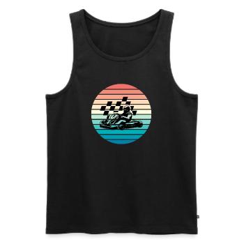 Kart Kartfahren Kartsport Retro - Männer Premium Bio Tank Top - Schwarz - Vorne - Michal (187cm)