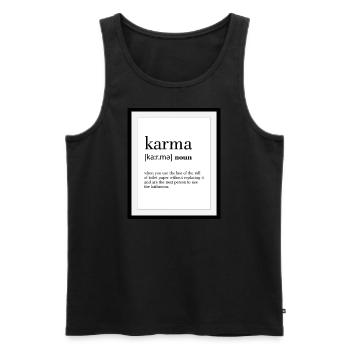 KARMA - Débardeur bio Premium Homme - noir - Devant - AI Model Male 178 light (178cm)