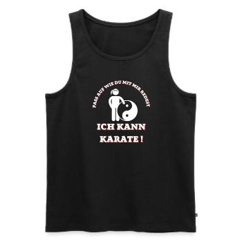 PASS AUF ICH KANN KARATE - Männer Premium Bio Tank Top - Schwarz - Vorne - AI Model Male 178 light (178cm)