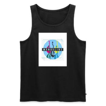 Mandoline (drei Quadrate) - Männer Premium Bio Tank Top - Schwarz - Vorne - Michal (187cm)