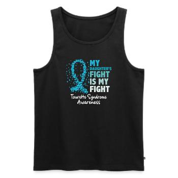 My Daughter's Fight Is My Fight Tourette Syndrome - Männer Premium Bio Tank Top - Schwarz - Vorne - Michal (187cm)