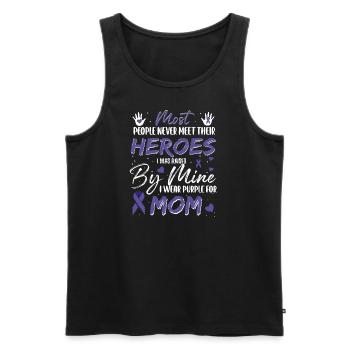 Violence domestique Ruban violet Violence domestique - Débardeur bio Premium Homme - noir - Devant - AI Model Male 178 light (178cm)