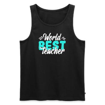 Bester Lehrer - Männer Premium Bio Tank Top - Schwarz - Vorne - AI Model Male 178 light (178cm)