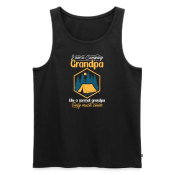 Retro Cooler Camping Opa Outdoor Zelten Lustig - Männer Premium Bio Tank Top - Schwarz - Vorne - AI Model Male 178 light (178cm)