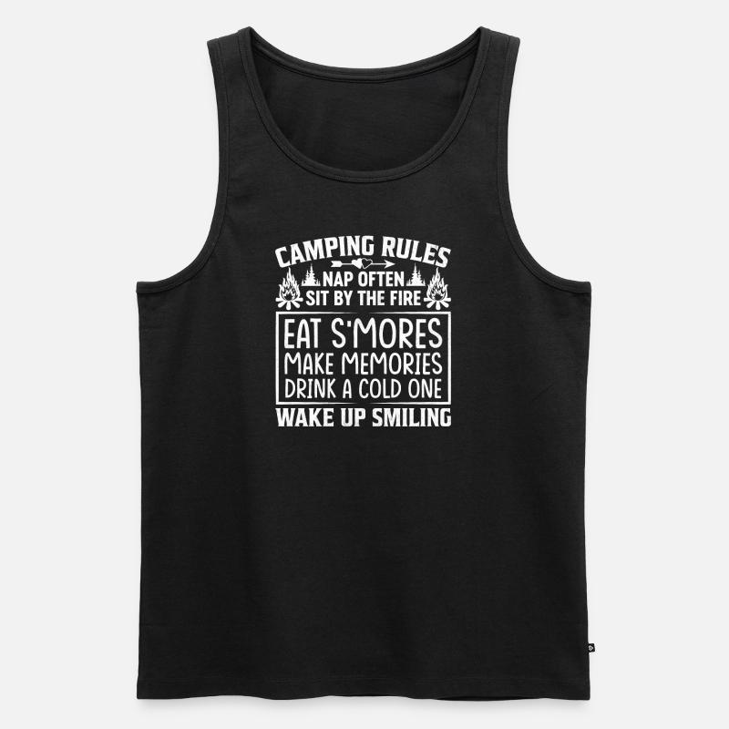 8 Camping rules - Männer Premium Bio Tank Top - Schwarz