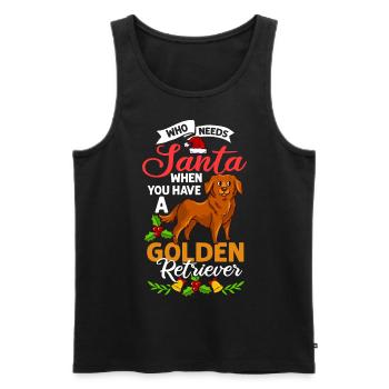 Golden Retriever Hund Welpen Besitzer Weihnachten - Männer Premium Bio Tank Top - Schwarz - Vorne - AI Model Male 178 light (178cm)