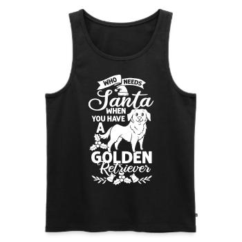 Golden Retriever Hund Welpen Besitzer Weihnachten - Männer Premium Bio Tank Top - Schwarz - Vorne - AI Model Male 178 light (178cm)