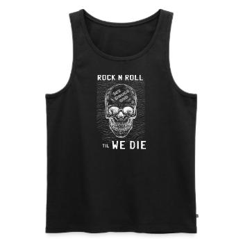 Rock N Roll Skull - Männer Premium Bio Tank Top - Schwarz - Vorne - AI Model Male 178 light (178cm)
