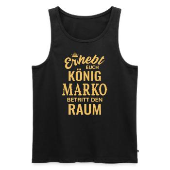 Name Marko Geschenkidee Geburtstag lustig König - Männer Premium Bio Tank Top - Schwarz - Vorne - AI Model Male 178 light (178cm)
