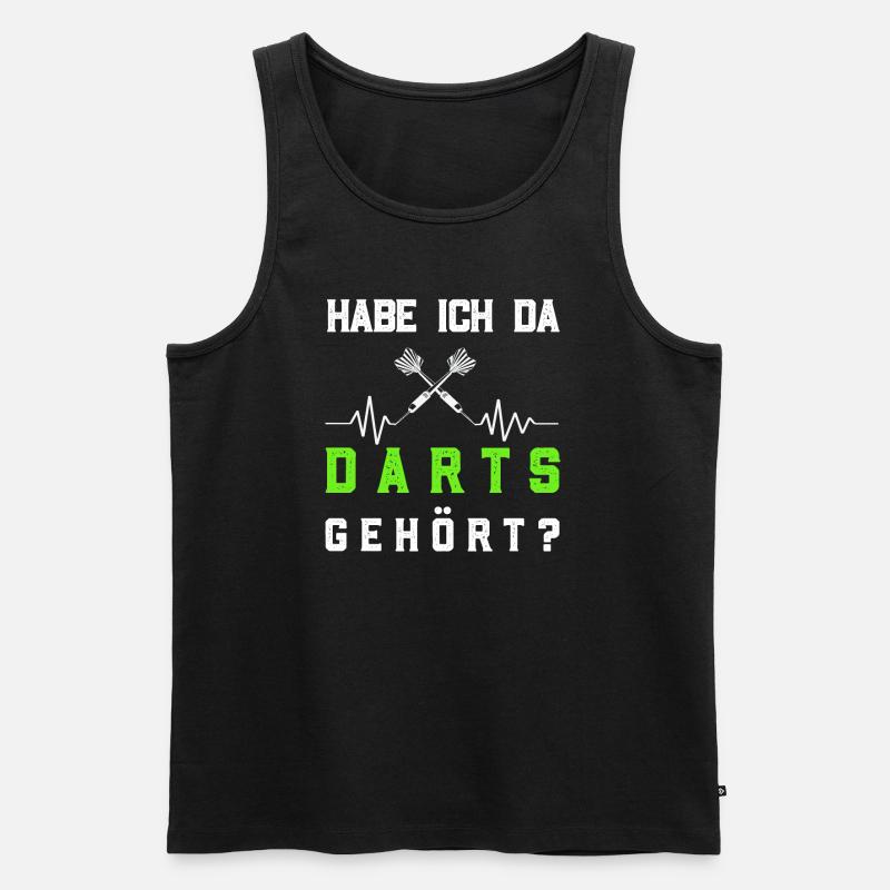 Habe ich da Darts gehört? - Männer Premium Bio Tank Top - Schwarz