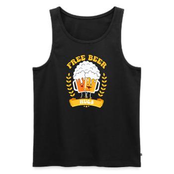 Beer Hugs - Männer Premium Bio Tank Top - Schwarz - Vorne - Michal (187cm)