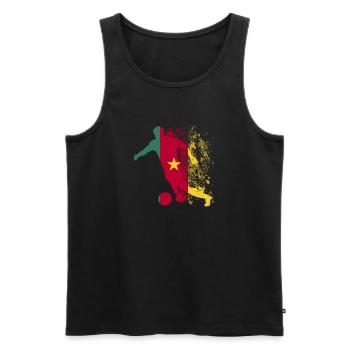 Coupe du monde de l’équipe nationale du Cameroun - Débardeur bio Premium Homme - noir - Devant - AI Model Male 178 light (178cm)