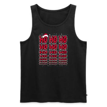 Ho Ho Ho - Christmas Weihnachten Santa Hat - Men's Premium Organic Tank Top - black - Front - Michal (187cm)