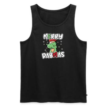 Dabbing Dino Dab Noël - Débardeur bio Premium Homme - noir - Devant - AI Model Male 178 light (178cm)