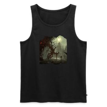 Horror - Männer Premium Bio Tank Top - Schwarz - Vorne - Michal (187cm)