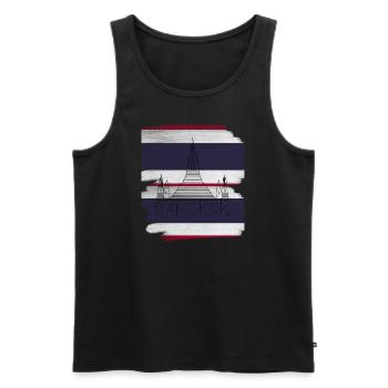 Bangkok - Männer Premium Bio Tank Top - Schwarz - Vorne - Michal (187cm)