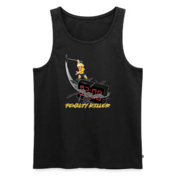 Penalty Killer Floorball v2-yellow - Männer Premium Bio Tank Top - Schwarz - Vorne - AI Model Male 178 light (178cm)