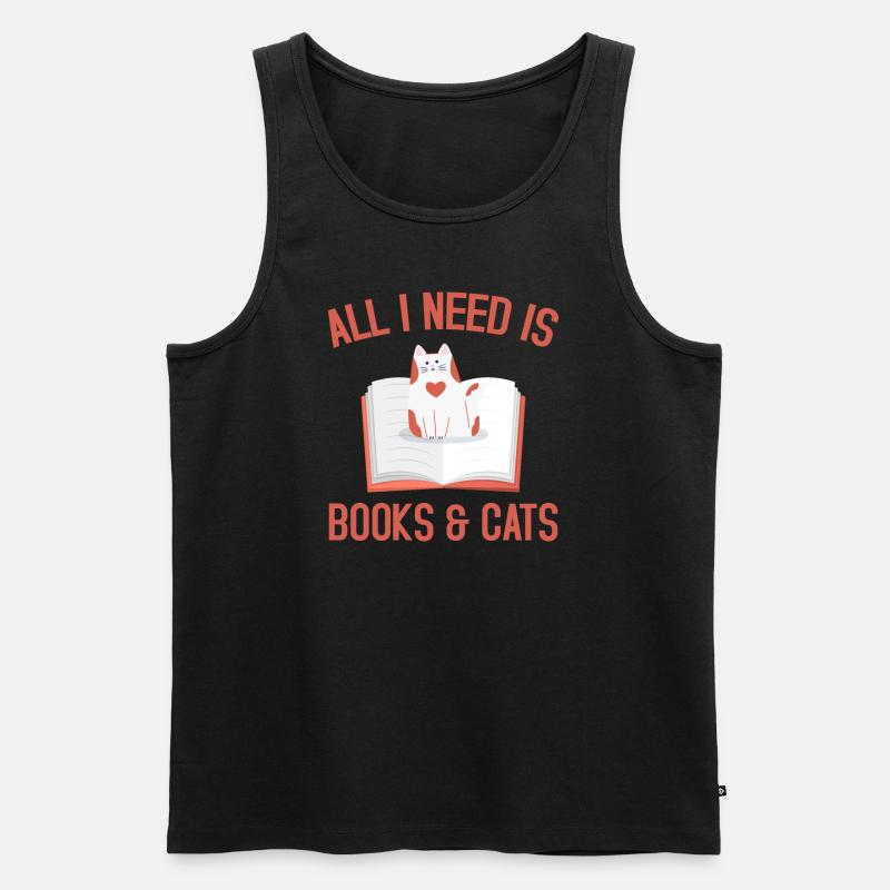 All I need is books - Männer Premium Bio Tank Top - Schwarz