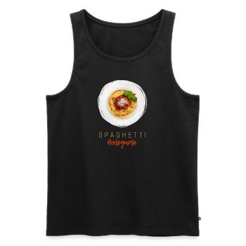 Spaghetti Bolognese Pasta Pasta Gourmet Chef - Men's Premium Organic Tank Top - black - Front - AI Model Male 178 light (178cm)