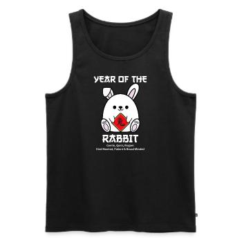 Lustiges chinesisches Neujahr des Kaninchen-Tierkreises auf dem Mond - Männer Premium Bio Tank Top - Schwarz - Vorne - AI Model Male 178 light (178cm)