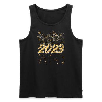2023 Full - Männer Premium Bio Tank Top - Schwarz - Vorne - Michal (187cm)