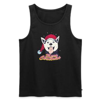 Joyeux Noël Husky Noël Noël - Débardeur bio Premium Homme - noir - Devant - Michal (187cm)