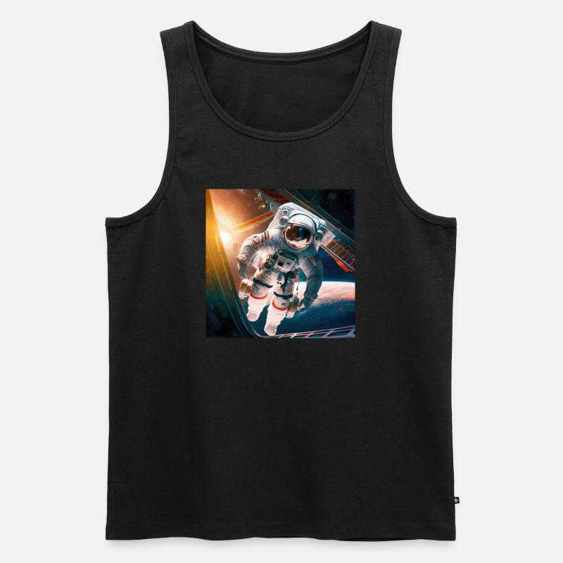 Astronaut Cosmonaut Sci-Fi character - Männer Premium Bio Tank Top - Schwarz