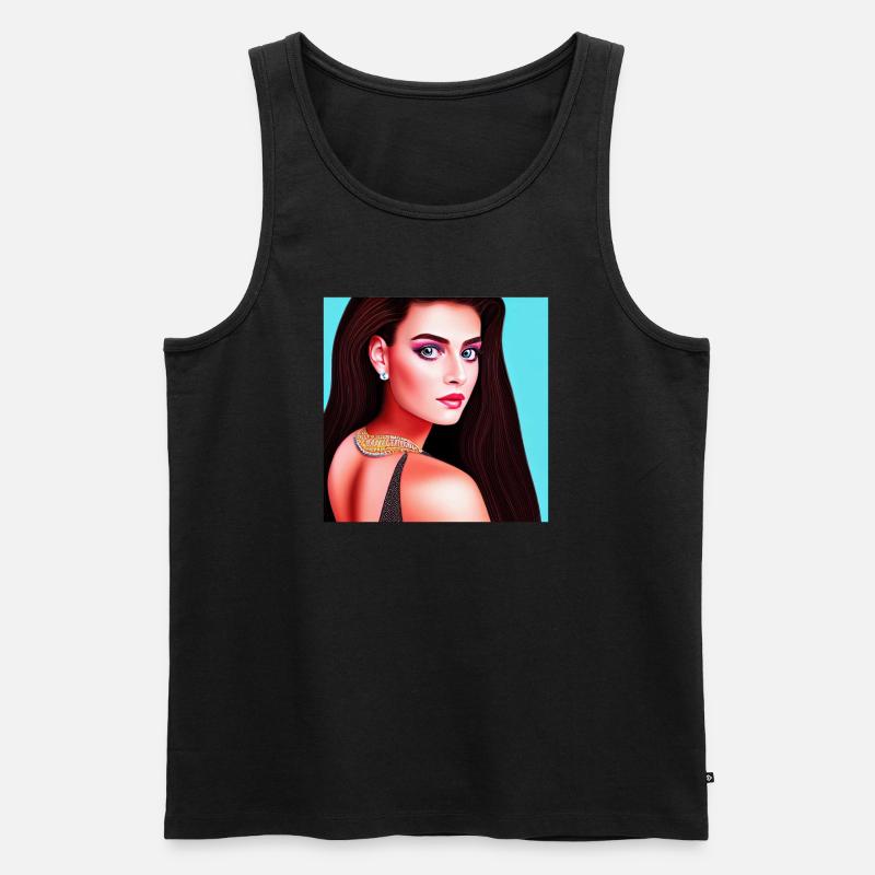 Retrowave Synthwave 80s Character Design - Männer Premium Bio Tank Top - Schwarz
