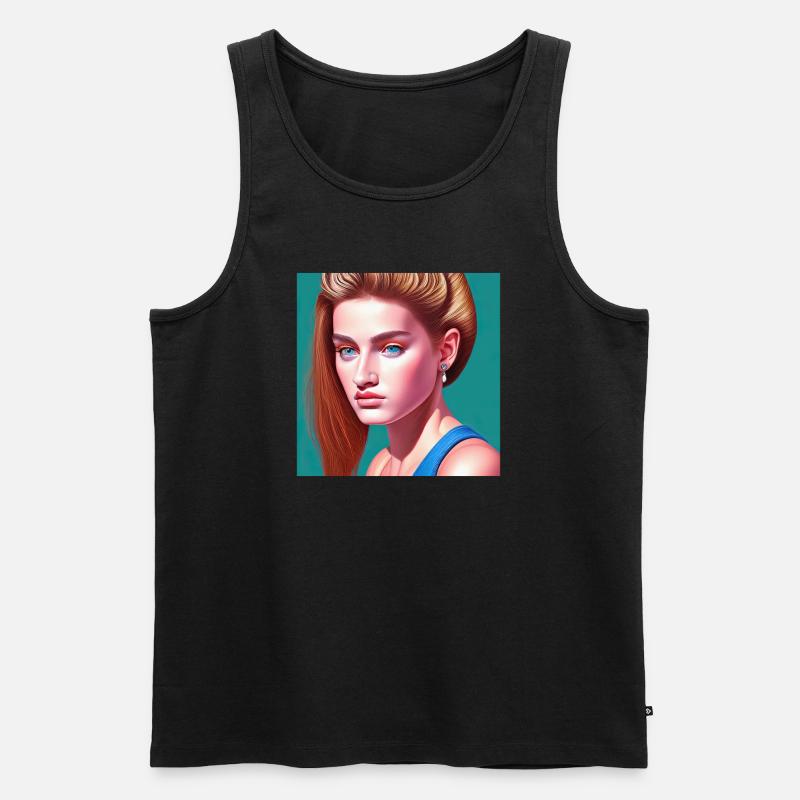 Retrowave Synthwave 80s Design - Männer Premium Bio Tank Top - Schwarz