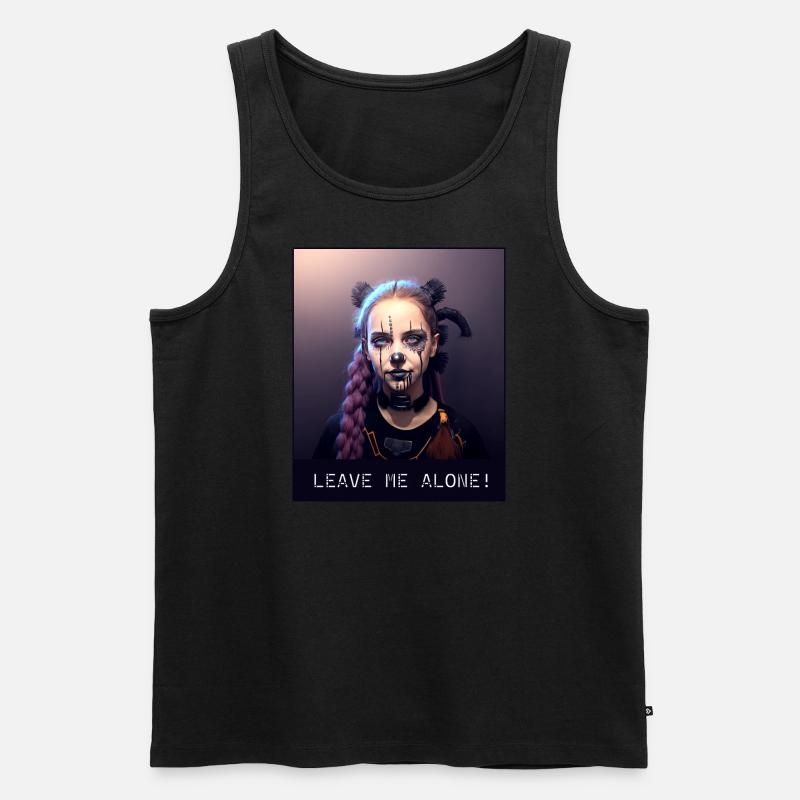 Leave Me Alone - Männer Premium Bio Tank Top - Schwarz