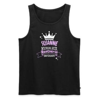 Susanne wurde zur Rentnerin befördert - Männer Premium Bio Tank Top - Schwarz - Vorne - Michal (187cm)
