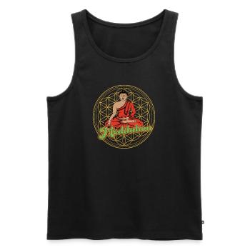 Design Buddha Meditation - Männer Premium Bio Tank Top - Schwarz - Vorne - AI Model Male 178 light (178cm)