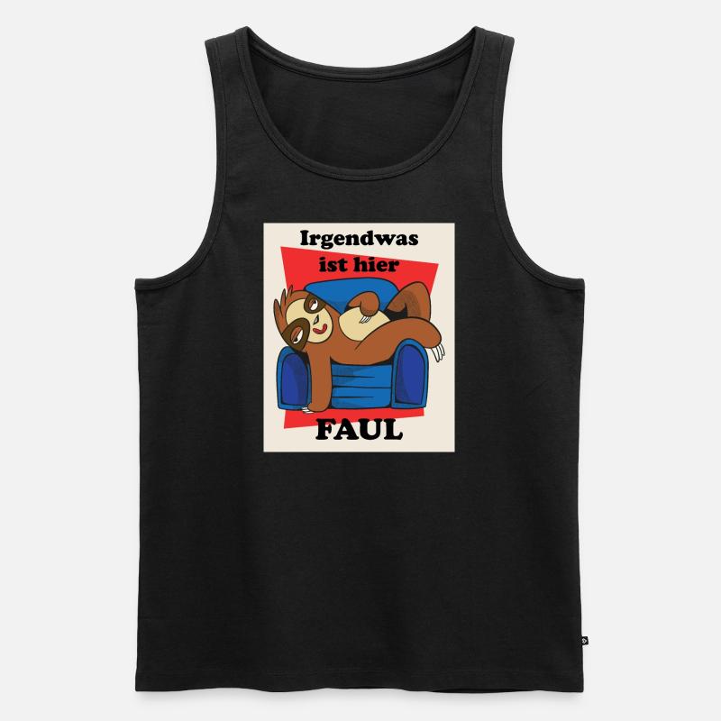 Faultier - Männer Premium Bio Tank Top - Schwarz