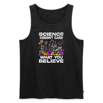 Science Doesn't Care What You Believe Funny - Männer Premium Bio Tank Top - Schwarz - Vorne - AI Model Male 178 light (178cm)