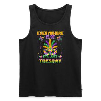 Mardi gras funny outfit costume mardi gras - Men's Premium Organic Tank Top - black - Front - AI Model Male 178 light (178cm)
