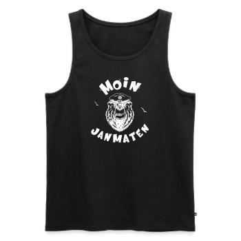 MOIN Janmaten Seebär Kapitän - Männer Premium Bio Tank Top - Schwarz - Vorne - Michal (187cm)