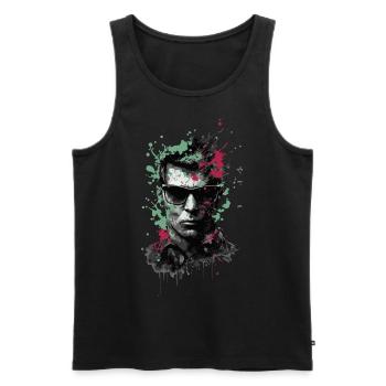 Handsome in a splash of colour - Men's Premium Organic Tank Top - black - Front - AI Model Male 178 light (178cm)
