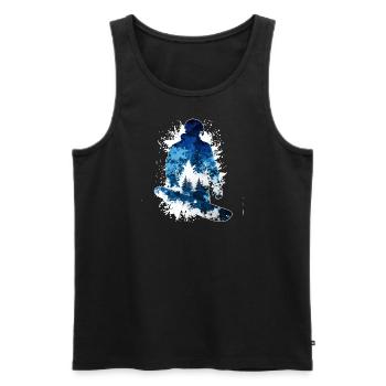 Snow White Snowboarding Design - Snowboard - Men's Premium Organic Tank Top - black - Front - AI Model Male 178 light (178cm)