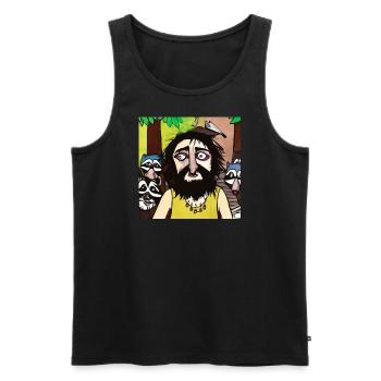 Pavianbender - Männer Premium Bio Tank Top - Schwarz - Vorne - AI Model Male 178 light (178cm)