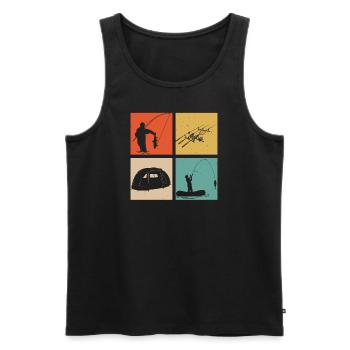 Angler Karpfenangeln und Spinnfischen - Männer Premium Bio Tank Top - Schwarz - Vorne - AI Model Male 178 light (178cm)