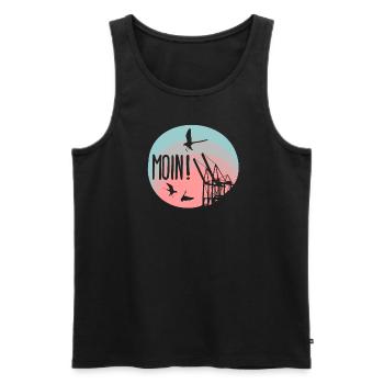 Moin! - Männer Premium Bio Tank Top - Schwarz - Vorne - Michal (187cm)