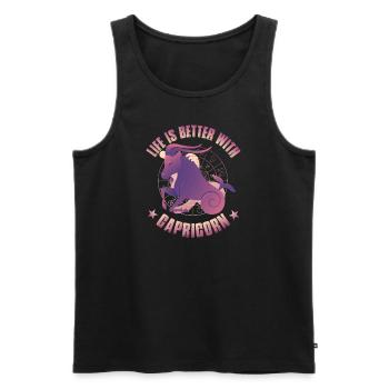 Steinbock Sternzeichen - Männer Premium Bio Tank Top - Schwarz - Vorne - Michal (187cm)