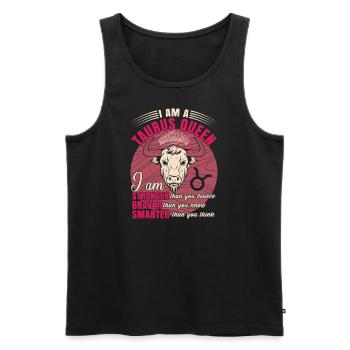 Stier Sternzeichen für Damen - Männer Premium Bio Tank Top - Schwarz - Vorne - Michal (187cm)