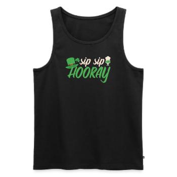 St. Patrick's day Sip Sip Hooray lustiges irisches - Männer Premium Bio Tank Top - Schwarz - Vorne - AI Model Male 178 light (178cm)