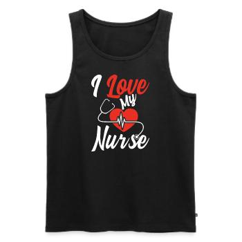 I liebe meine Krankenschwester - Männer Premium Bio Tank Top - Schwarz - Vorne - Michal (187cm)