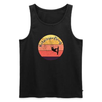 Kitesurfing - Männer Premium Bio Tank Top - Schwarz - Vorne - AI Model Male 178 light (178cm)