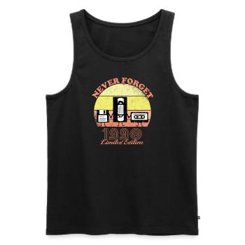 Never forget the birthday of 1990 - Men's Premium Organic Tank Top - black - Front - AI Model Male 178 light (178cm)