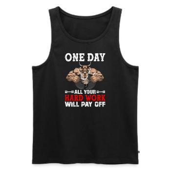 Eines Tages ... - Männer Premium Bio Tank Top - Schwarz - Vorne - Michal (187cm)